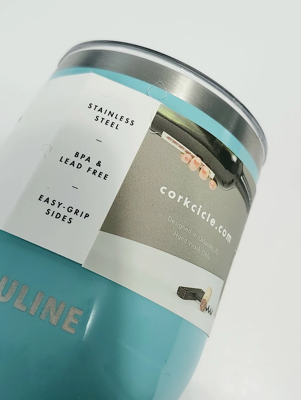 New Corkcicle Turquoise Triple Insulated Stainless Steel Stemless Tumbler Uline - Picture 2 of 8